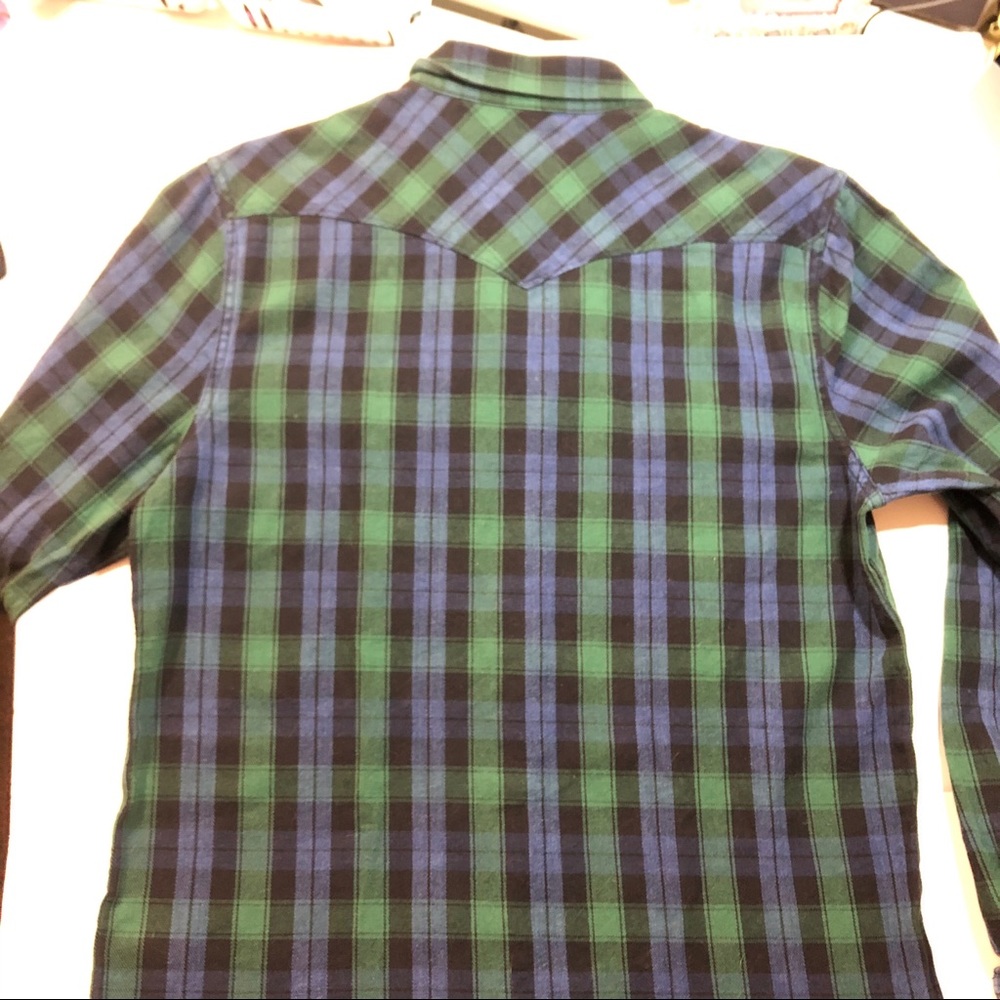 Lucky Brand.Men’s plaid long sleeve-True Indigo. M - Picture 5 of 6